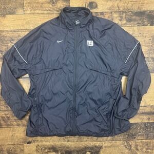 Nike New York Giants NFL Men's Windbreaker Jacket 3XL Gray Full Zip Jim Herrmann